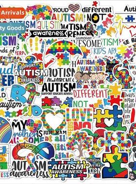 50 4.2 World Autism Awareness Day Stickers Caring 适用 Autis