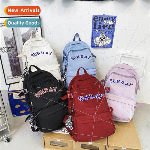 Pure color simple large capacity shoulder bag female new jun