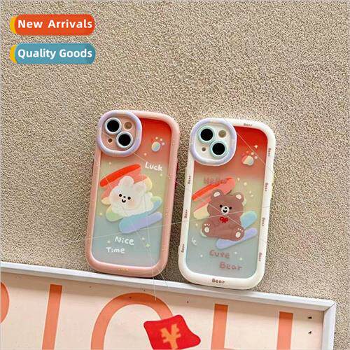 Rainbow Doodle Bunny Bear IPhone13ProMax/14Pro Puff Case 适