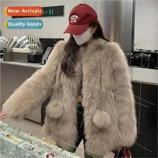 fox mediu and womens coat fur imitation new winter fall 2023