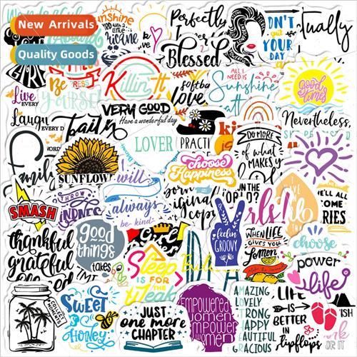 50 small size 4cm English letters inspirational text sticker