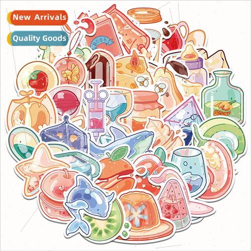 40 cartoon glass small objects handbook stickers DIY luggage