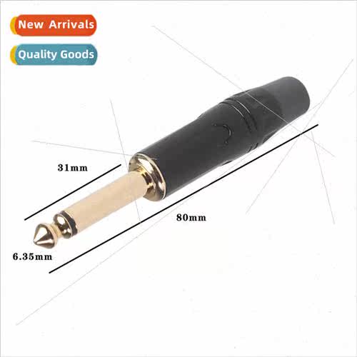 pure gold-plated 6.35 mono audiophile guitar cable solder pl