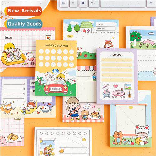 Oxygen Cabin Sticky Notes Cartoon Girl Heart Tearable Messag