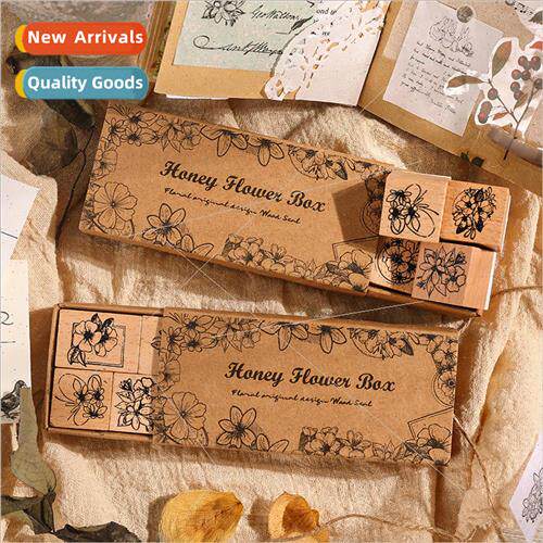 Flower Box Honey Language Series Handbook Stamps Vintage Woo