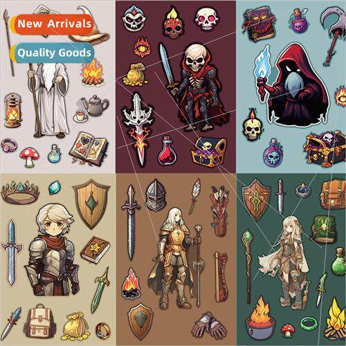 8 adventurer dress up character stickers DIY cell phone case