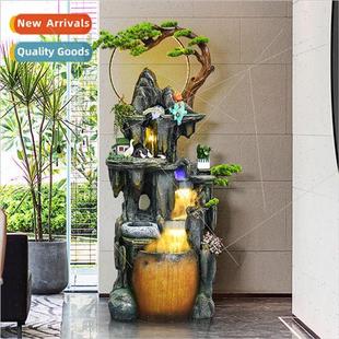 rustic running water Zen root wigwam fountain carvin Chinese