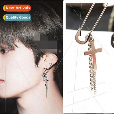 StrayKids group Lee Min Ho earrings pin chain earrings men e