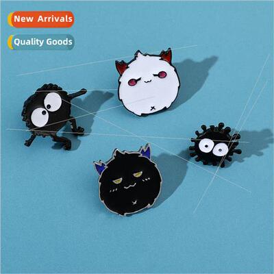Cute cartoon dorky little cinderblock brooch soot elf little