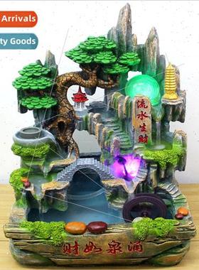 Large rockery water fountain feng shui wheel water generates