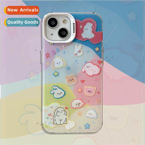 ins colorful splicing small animals 适用 Apple 13/14ProMax p
