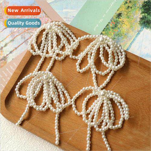 2021 new wave temperament crystal pearl tassel bow diy sweet