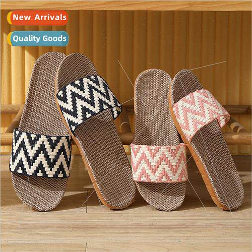 New home couple indoor slippers wooden floor linen slippers