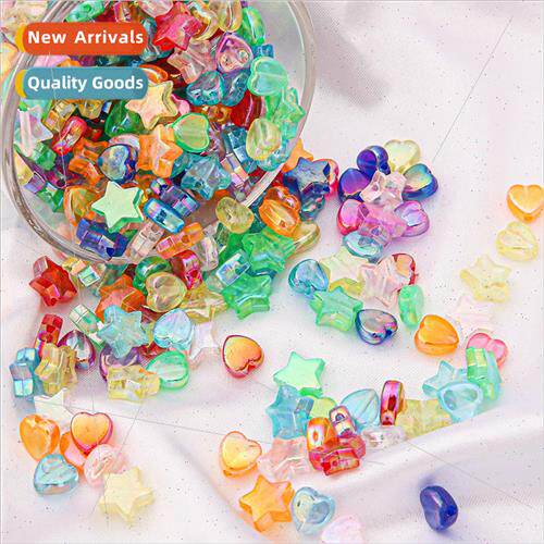 Acrylic color-plated pentagram love beads handmade diy brace