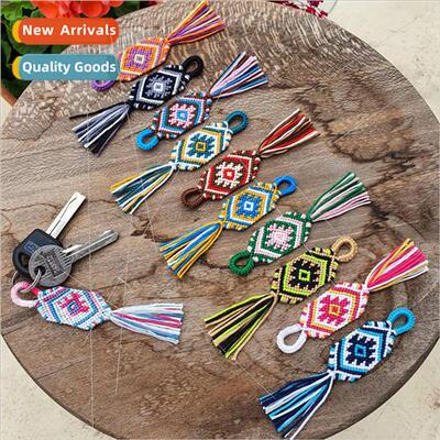 Anti Lost Eye Pattern Tassel Rhombus Ethnic Style Mixed Colo