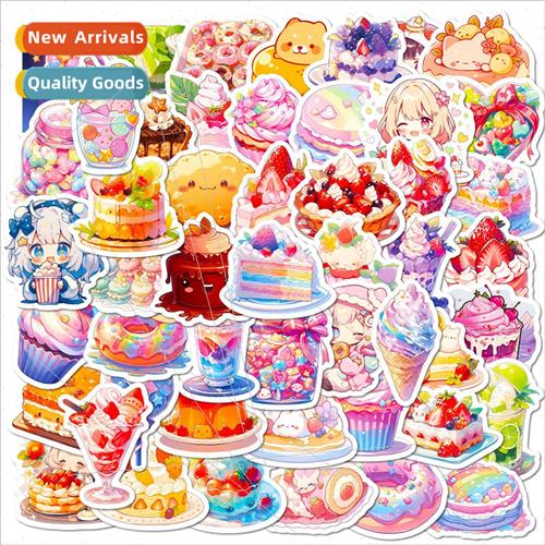 50 Cute Dessert Stickers Cartoon Cute Naughty Food Dessert M