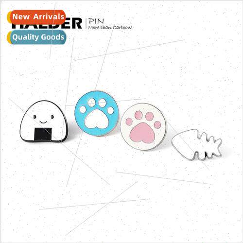 jewelry simple  rice ball fish bone cat cat paw brooch ins b