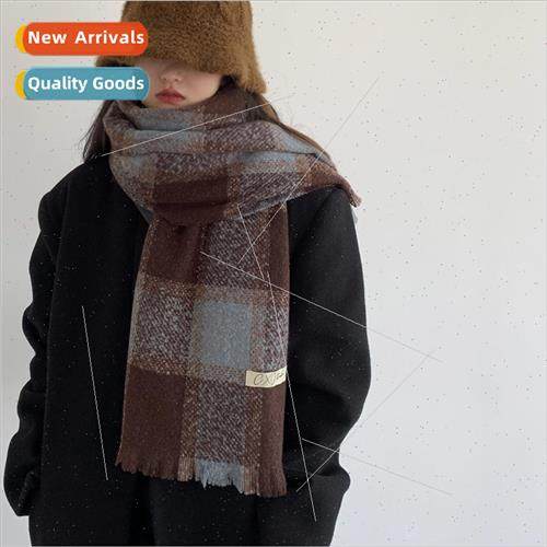 New faux cashmere retro plaid scarf fall and winter female c
