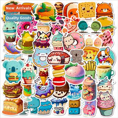 50 Donut Burger Coffee Food Stickers Dessert Girls Kids Eat