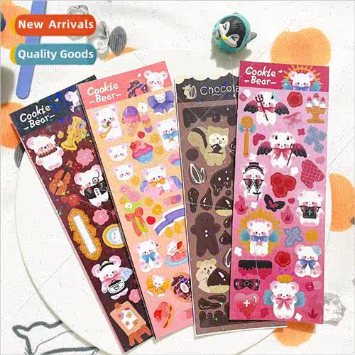 Laser goo card stickers bear party ins  childrens handbook d