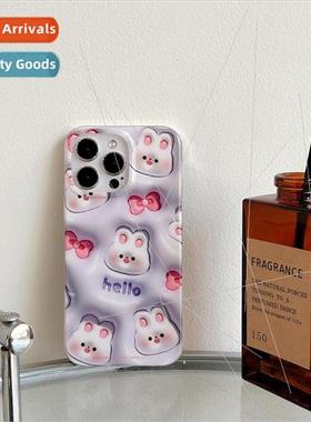 Cartoon cute bow rabbit iPhone12/11 girl 13pro max 适用 appl