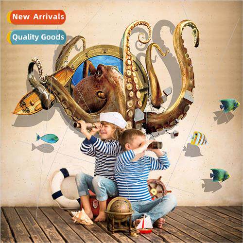 XL8311 deep sea octopus 3D wall stickers bedroom living room