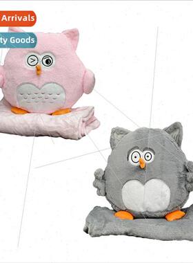 New owl pillow dorky soft 2-in-1 doll office nap blanket bir