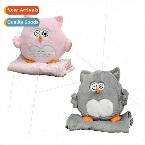 New owl pillow dorky soft 2-in-1 doll office nap blanket bir