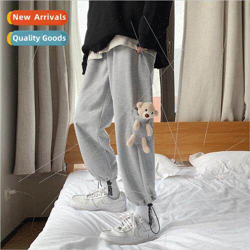 Pants mens fall and winter padded thickened sweatpants desig