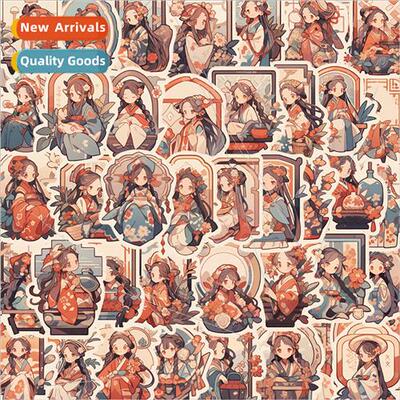 50 cartoon animation kimono girl decorative stickers cell ph