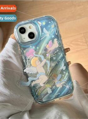 Korean wind ins cupid stand 12/13ProMax phone case iPhone14