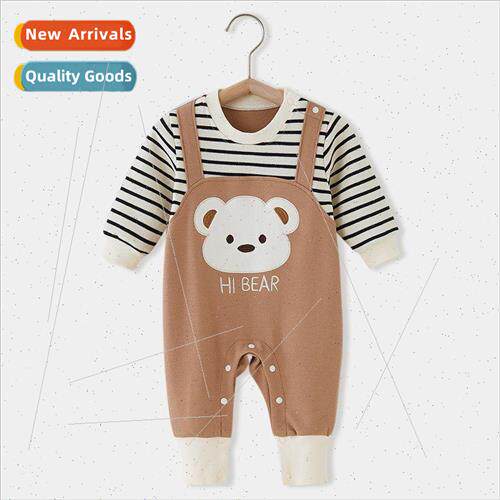 Baby onesie spring and fall cotton hajacket crawling suit ne