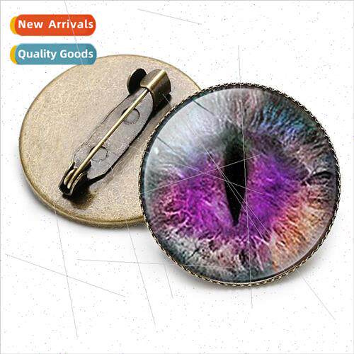 New Accessories Medusa Devils Eye Gemstone Brooch Cat Eyes D