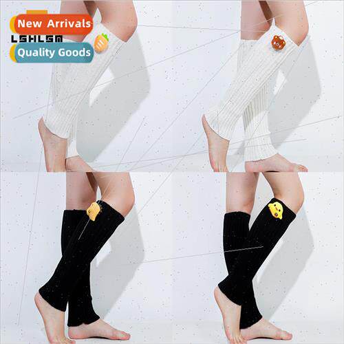 White sock cover mid-calf socks womens fall and winter warm