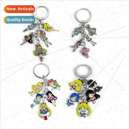 Anime  fine. Cute cartoon alloy keychain keychain purple cat