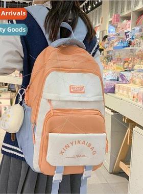 ins cute schoolbag female new Korean color collision Mori sy