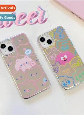 INS color lines monster 适用 Apple 13/14ProMax phone case iP