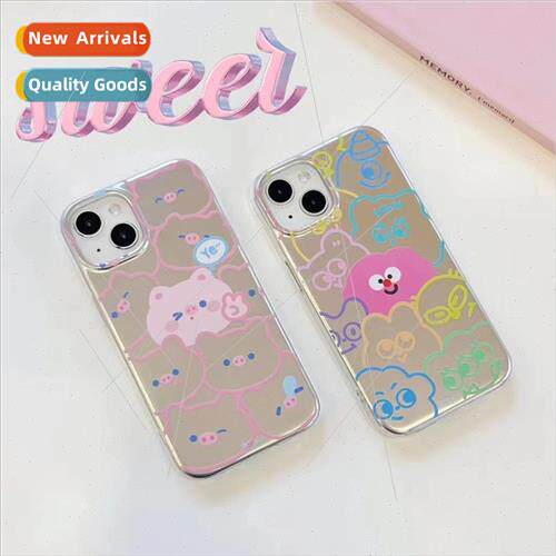 INS color lines monster 适用 Apple 13/14ProMax phone case iP