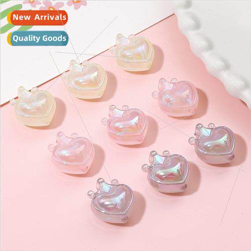 Crown love straight hole beads loose beads DIY handmade bead