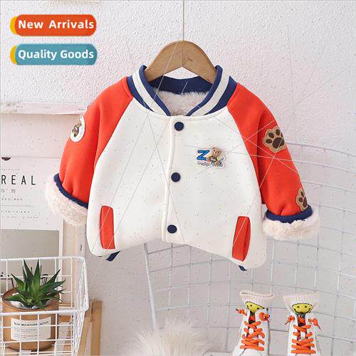 Boys jacket padded fall and winter  2023 new childrens baseb
