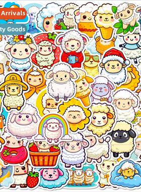 50 cotton sheep stickers personalized ins  cartoon cute alpa