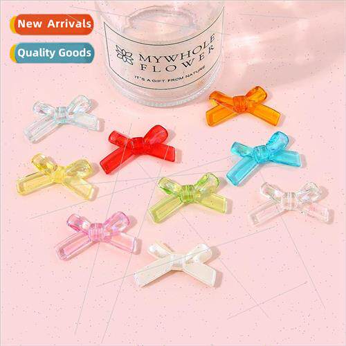 4pcs acrylic illusion ribbon bow cartoon pendant handmade di