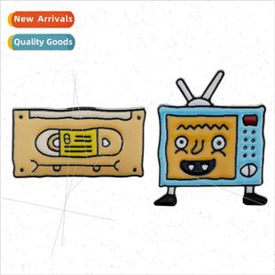 Creative cartoon old-fashioned  Magnetic tape oil drop brooc