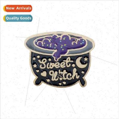sweet witch magic potion brooch oil drop metal badge Hallowe