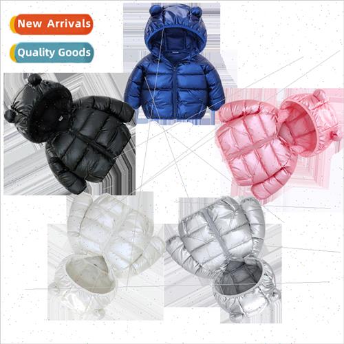 Winter childrens glossy washing-free down cotton jacket baby