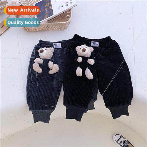 Childrens pants infant baby pants winter padded thickened bo