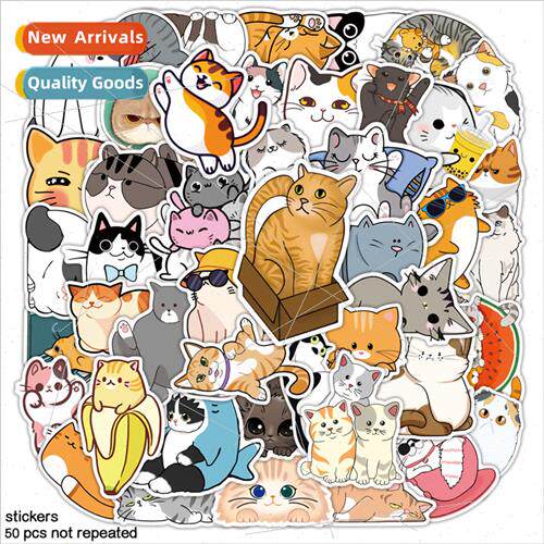 New 50 cute kitten cartoon cat graffiti stickers water cup h