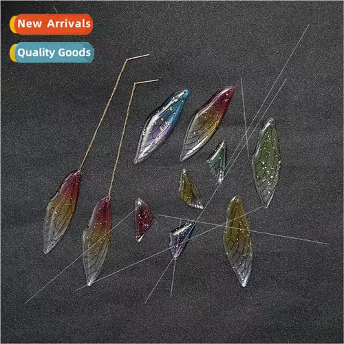 Resin drip gold foil gradient size wings earrings making mat