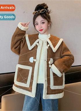 Girls lamb jacket fall and winter section of the middle and