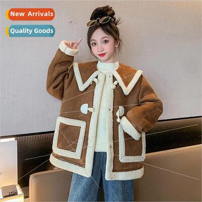 Girls lamb jacket fall and winter section of the middle and